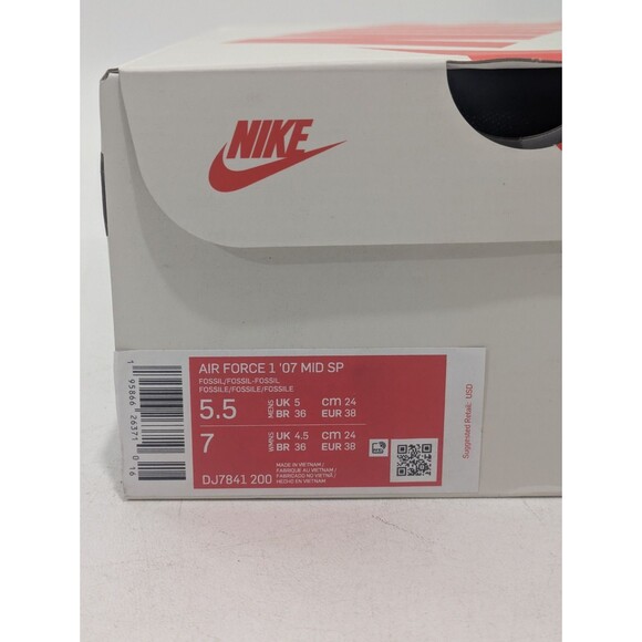 Nike Air Force 1 Mid SP Stussy Fossil Hemp DJ7841-200 Men’s 5.5 / Women’s 7 - Picture 10 of 10